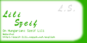 lili szeif business card